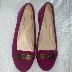 Purple Velvet Nine West Flats
